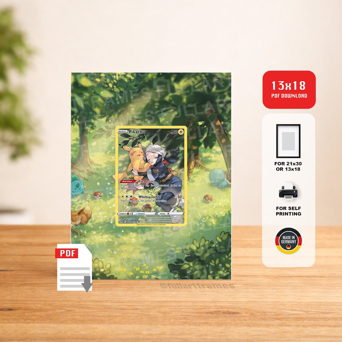 Schlafendes Pikachu / Sleeping Pikachu TG 05 – Artwork als PDF-Download